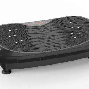 Schwarze Vibrationsplatte für Fitnessübungen mit rutschfestem Design. Ideal für Heimtraining und Muskelstärkung.
